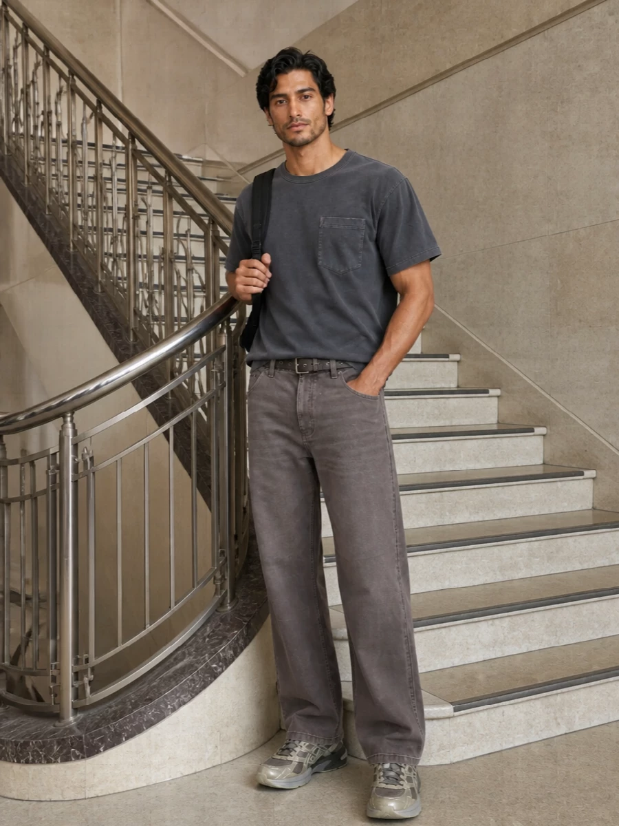 Carhartt canvas pants asics taupe sneakers outfit