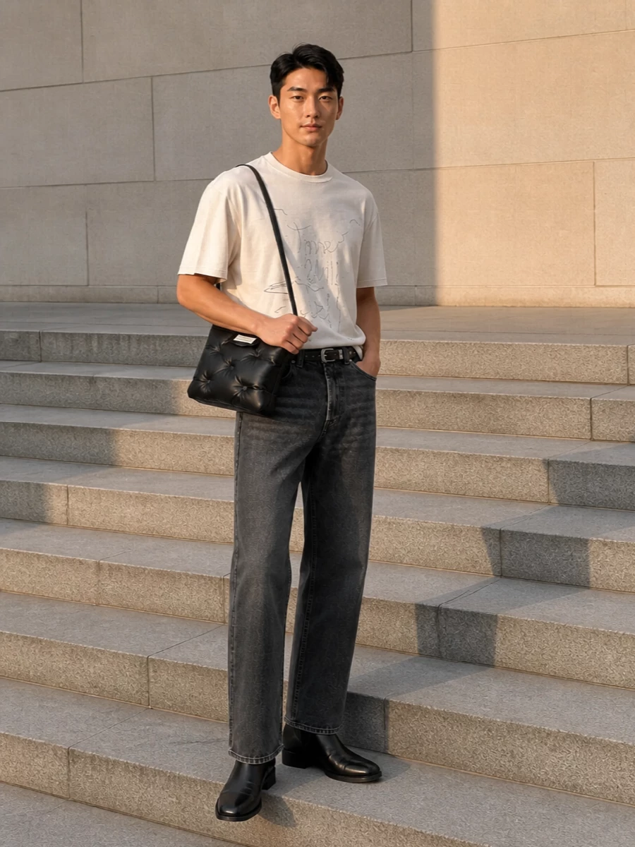 Our legacy graphic tee washed black jeans outfit