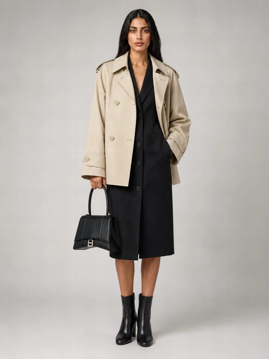 Balenciaga Cotton Double-Breasted Trench Coat