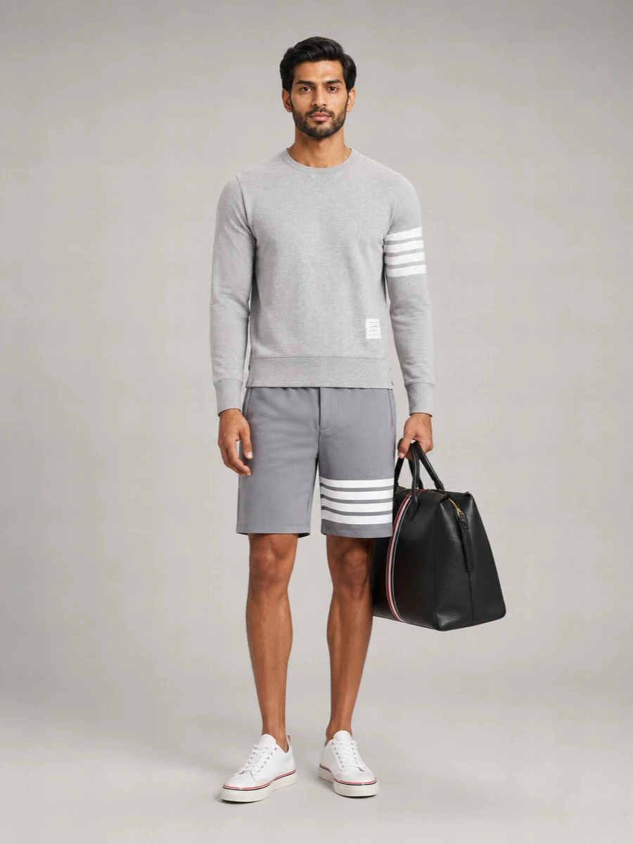 Thom Browne Cotton Striped Crew-Neck Sweatshirt