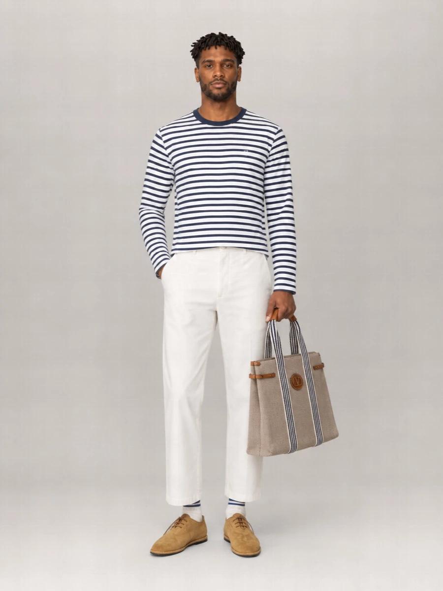 Ami Paris Striped long-sleeve t-shirt | The Fashion Square