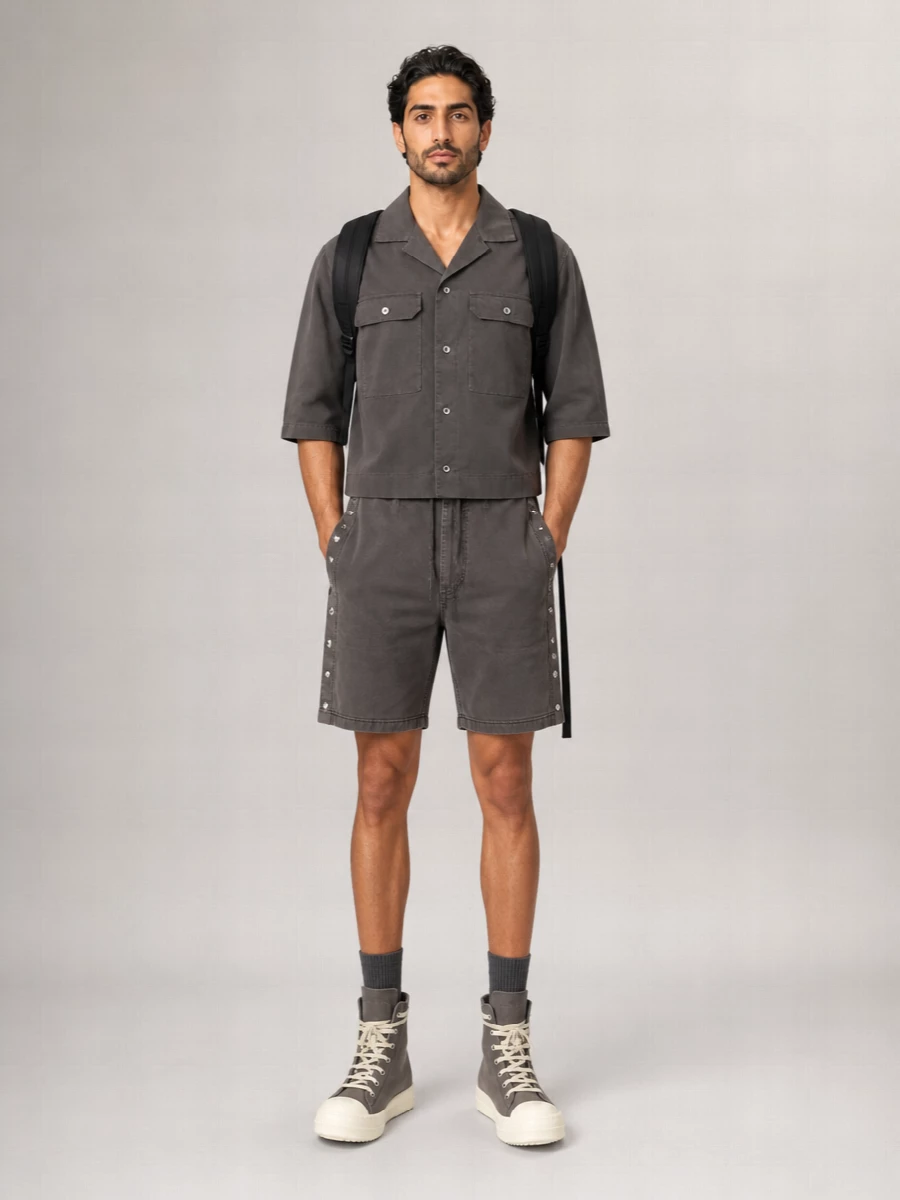 Rick Owens Drkshdw Straight Cotton Tailored Shorts
