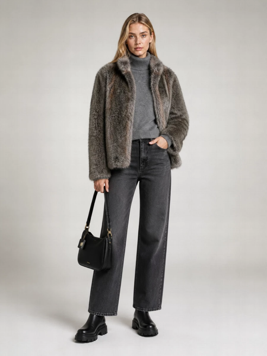 The Frankie Shop faux fur jacket
