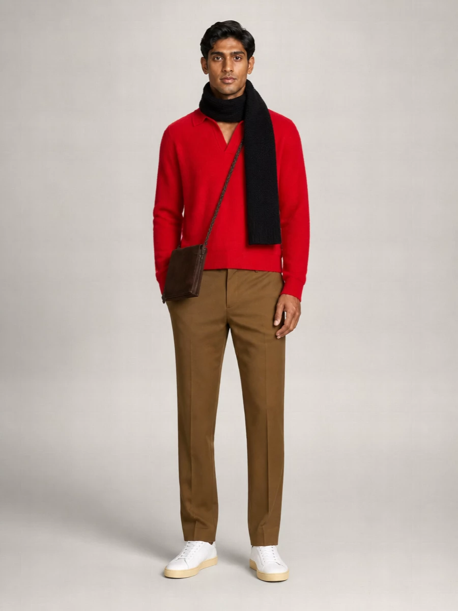Auralee Alpaca Polo Sweater