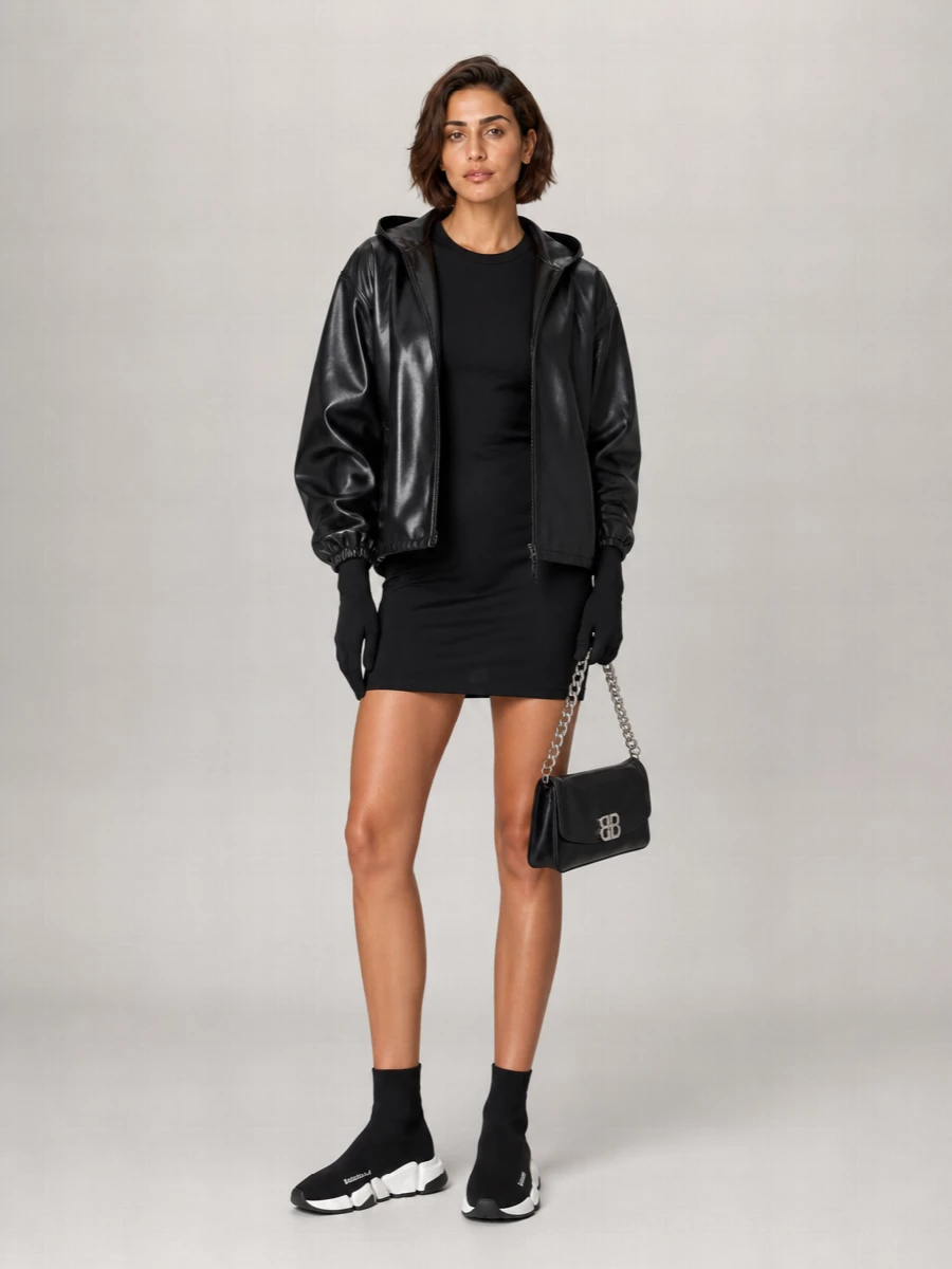 Balenciaga Bb Soft Medium Leather Shoulder Bag