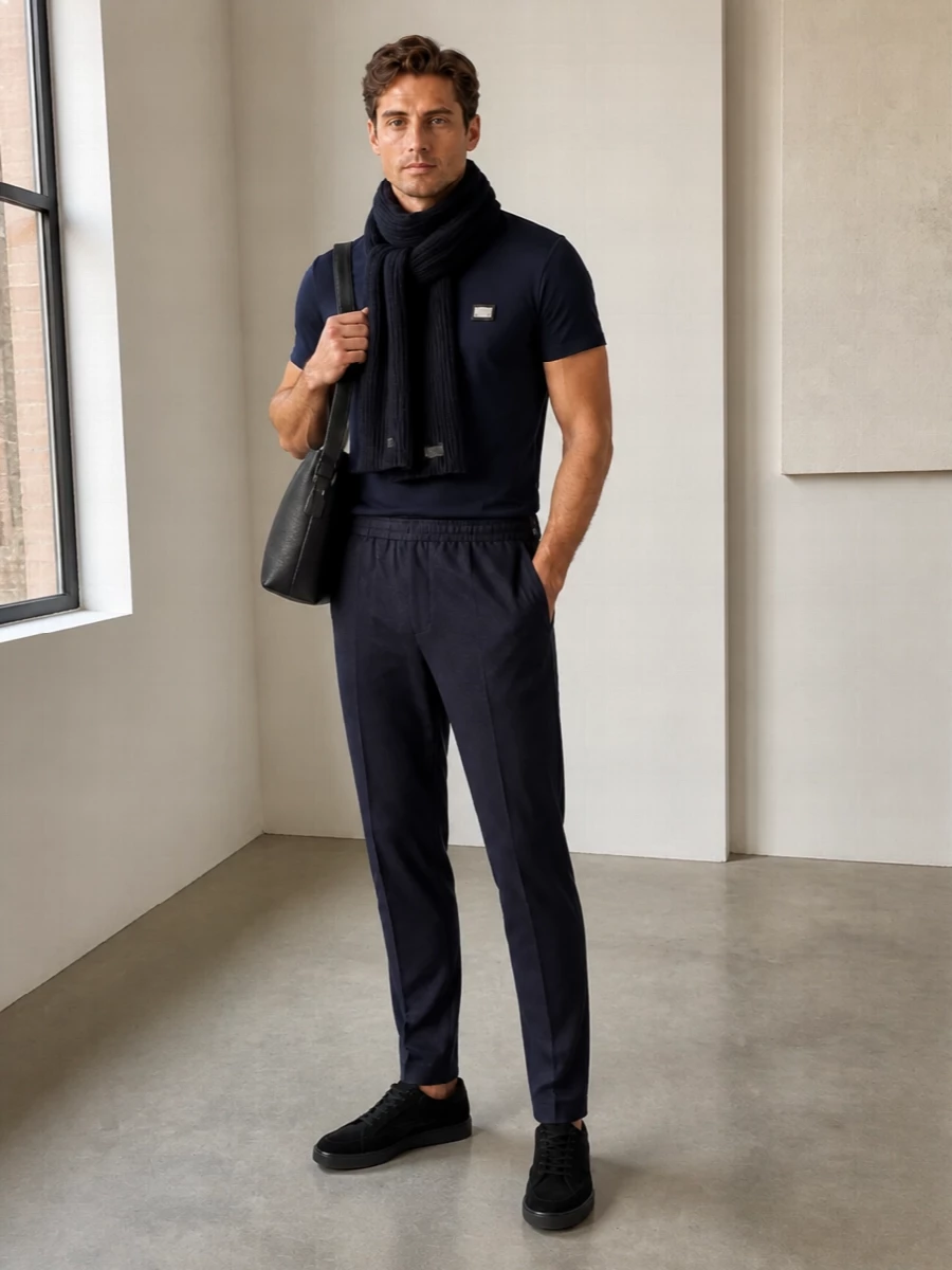 Dolce gabbana navy tee with tailored joggers