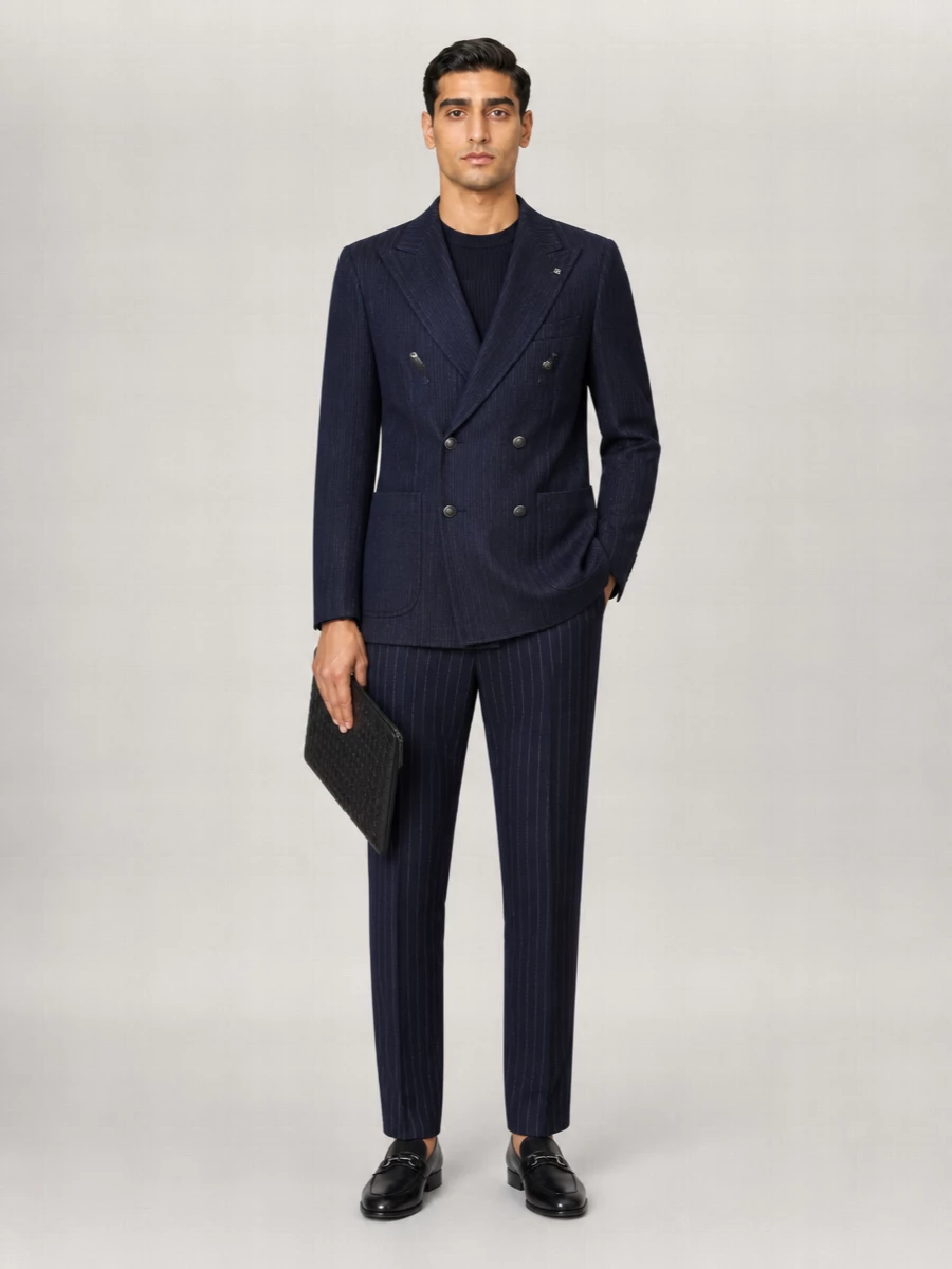 Lardini Cashmere Virgin Wool Double Breasted Coat