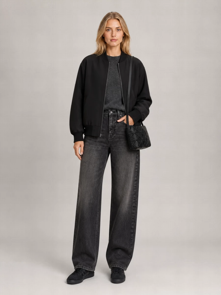 The Frankie Shop Wool Oversized Bomber Jacket