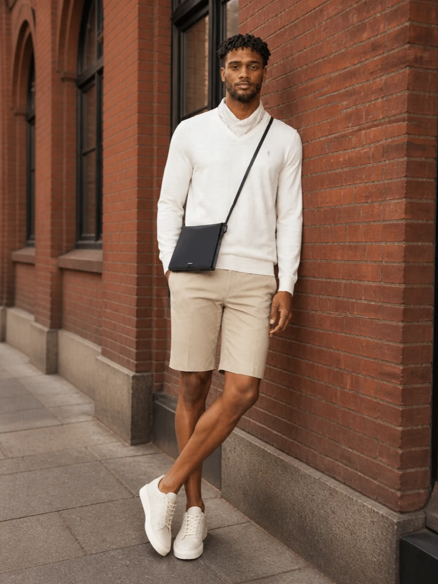 Polo ralph lauren ivory sweater chinos hogan sneakers