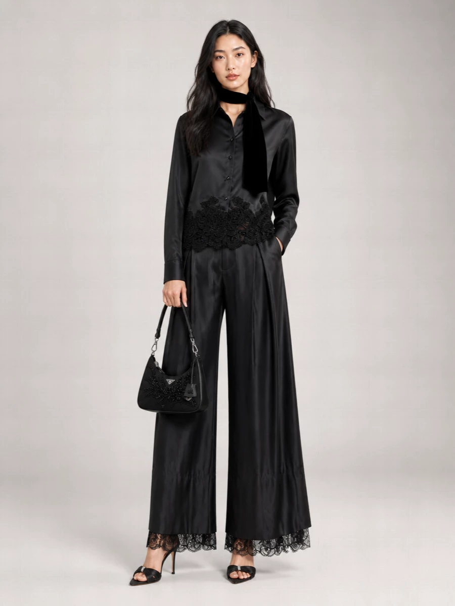 Giuseppe Di Morabito satin wide-leg trousers