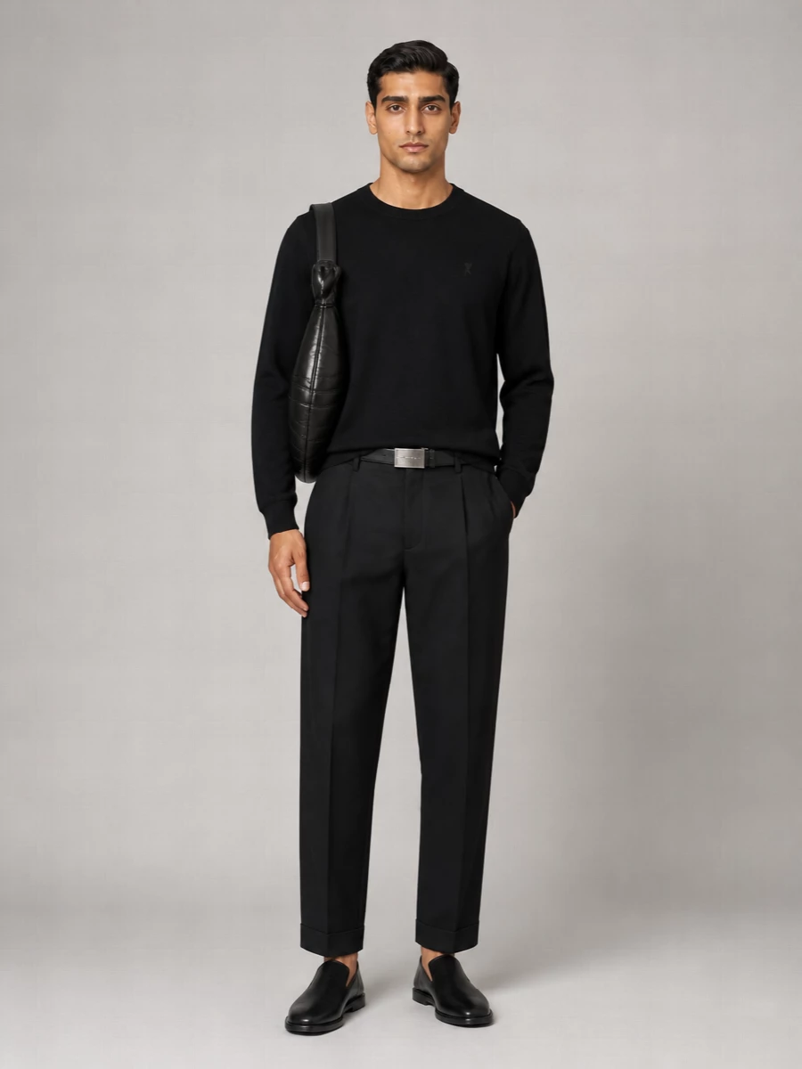 Ami Paris Ribbed Crewneck Wool Sweater