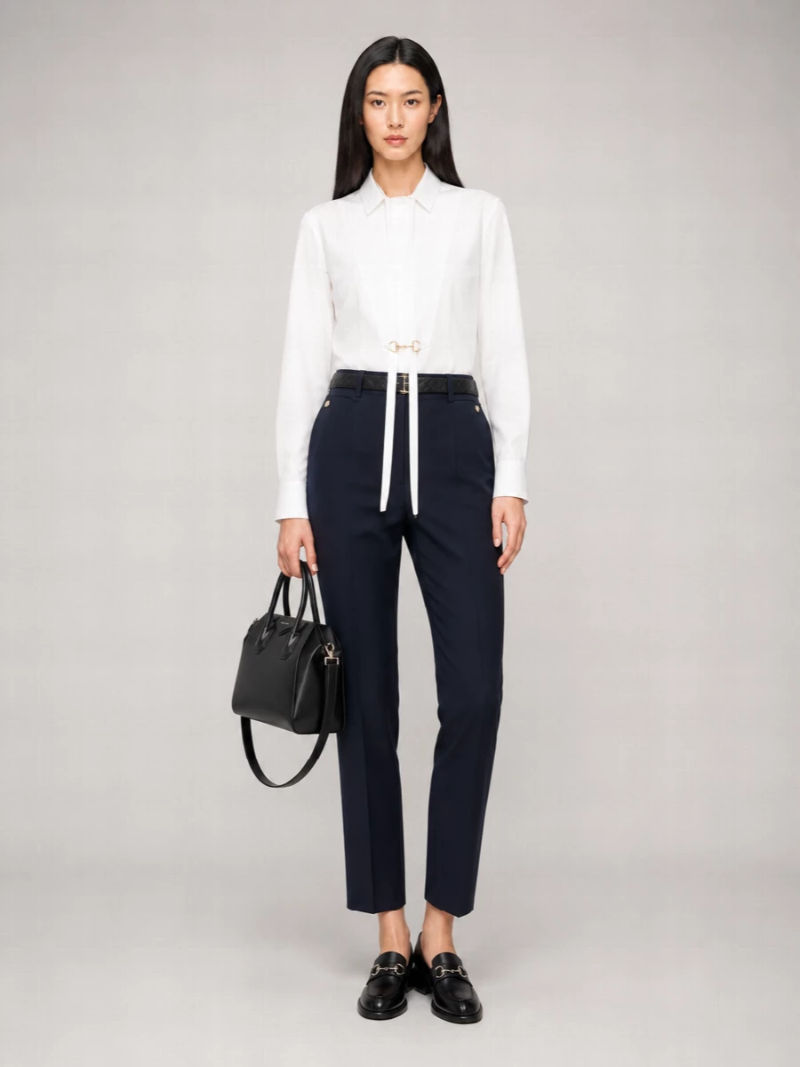 Gucci Cashmere High-Rise Pleated Tapered Trousers