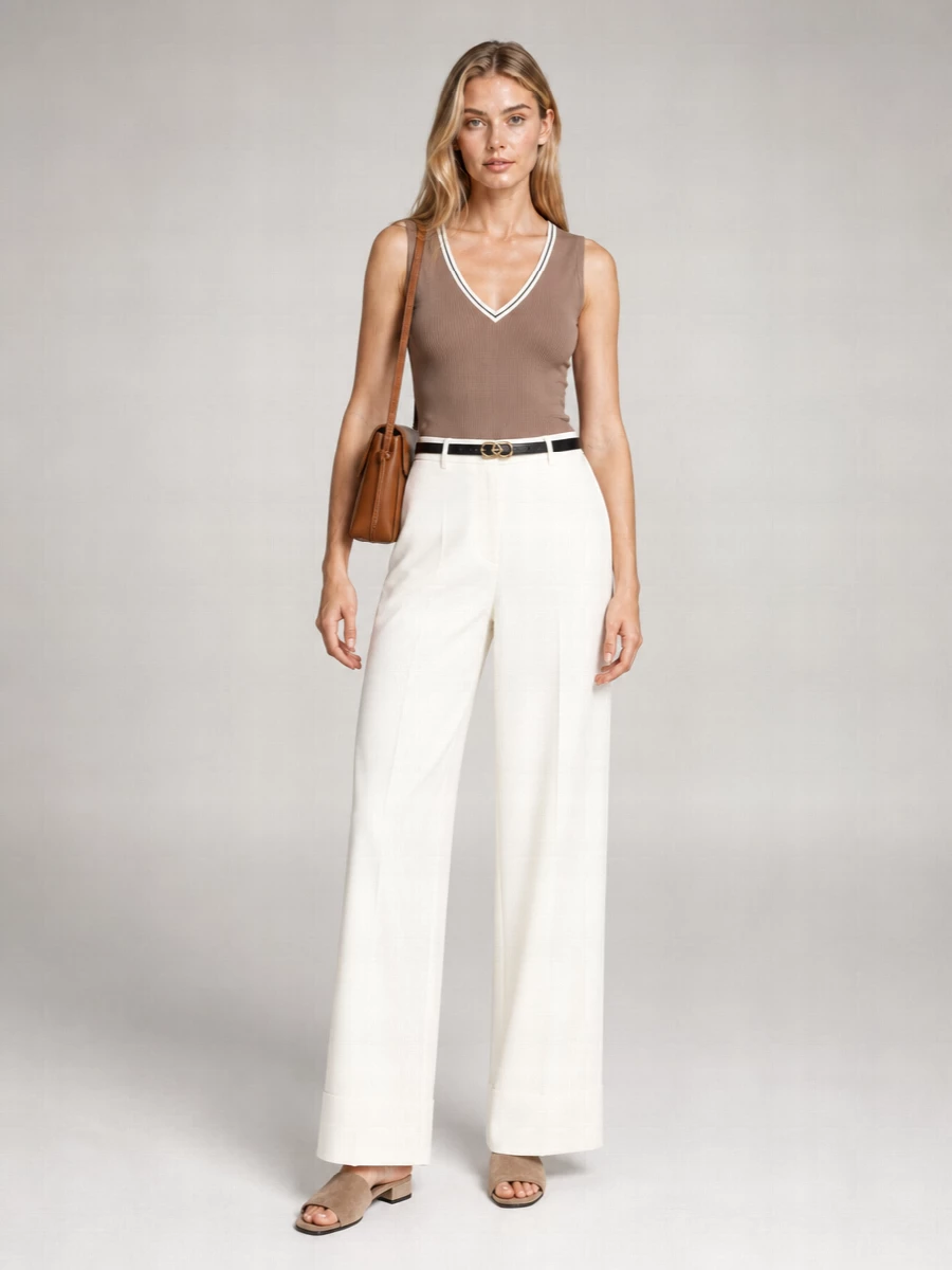 Brunello Cucinelli Ribbed V-Neck Tank Top