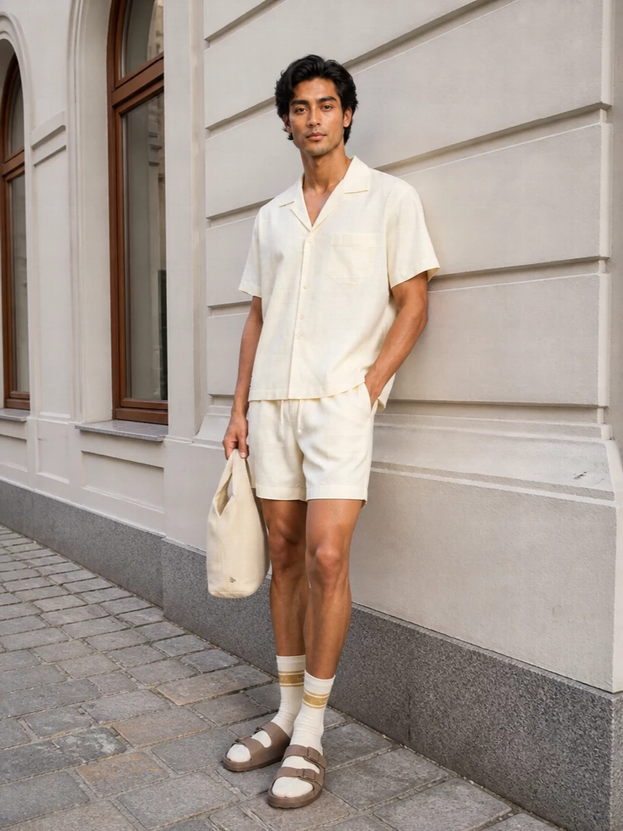 Entire studios butter shirt birkenstock taupe slides