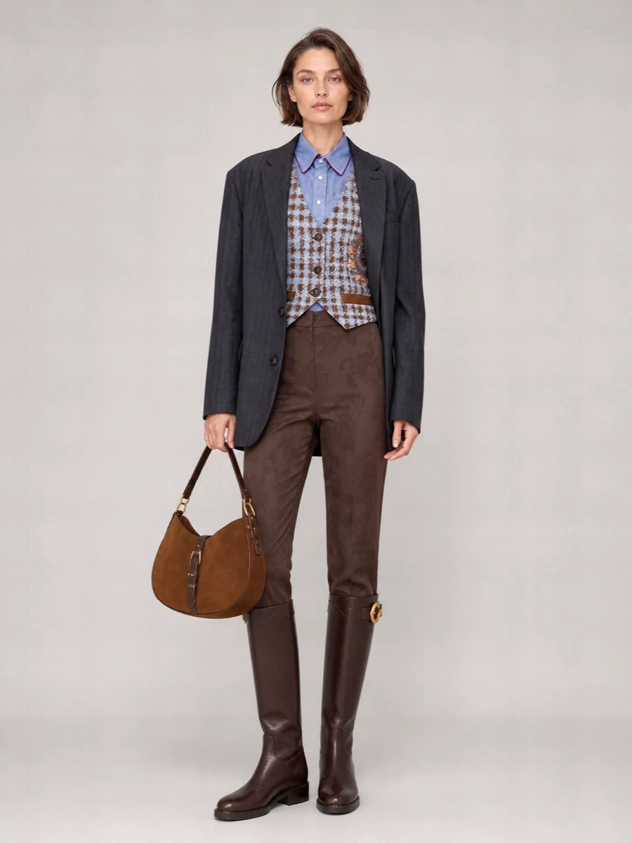 Etro Medium Suede Shoulder Bag