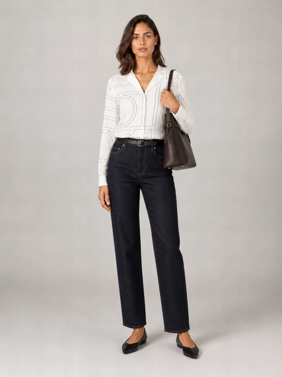 Totême Denim Low-Rise Straight-Leg Trousers