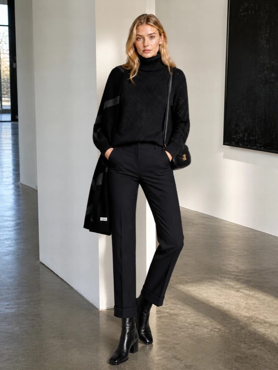 Our legacy knit tailored navy trousers ankle boots