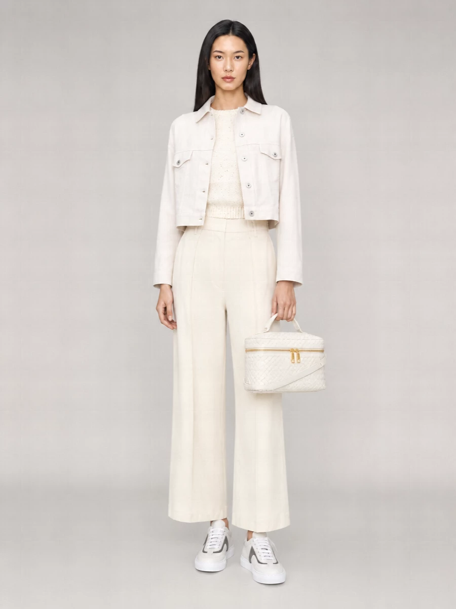Brunello Cucinelli Cropped Cotton Linen Jacket