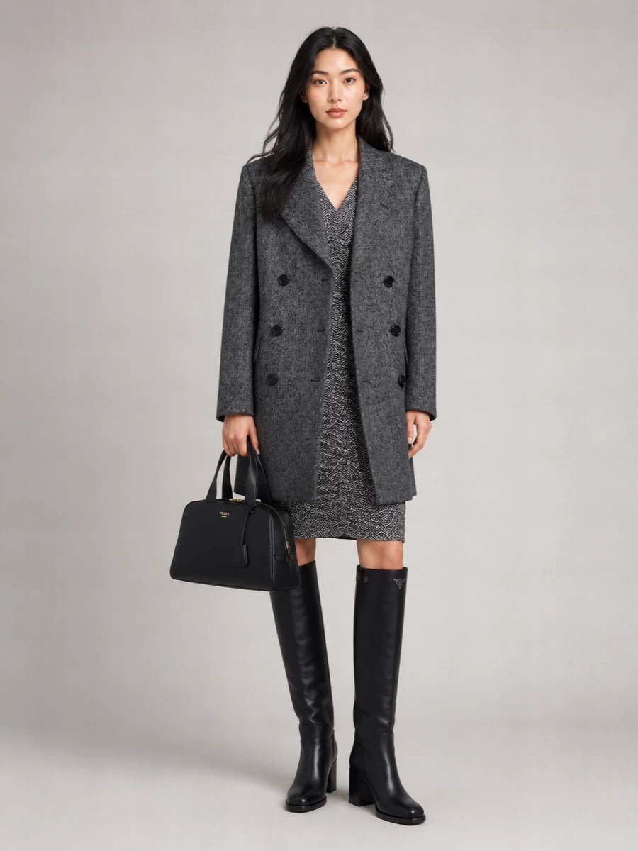 Prada Double-Breasted Virgin Wool Blazer