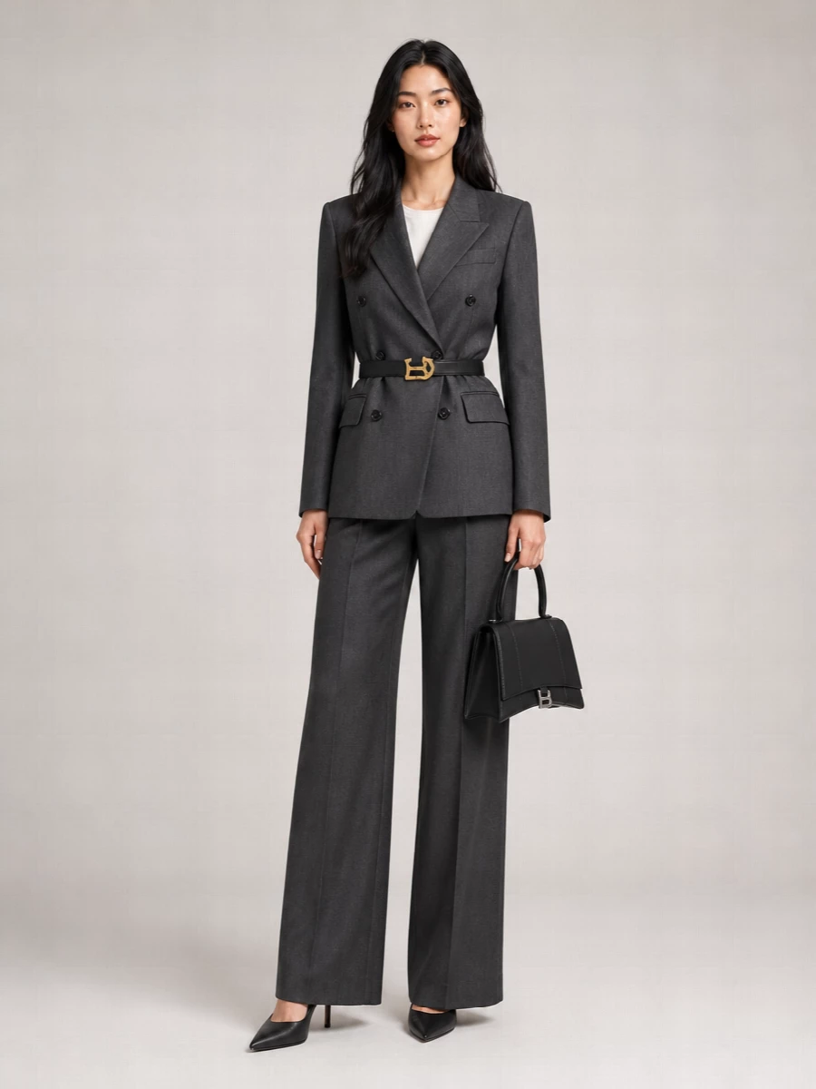 Balenciaga Wool Double-Breasted Suit Jacket