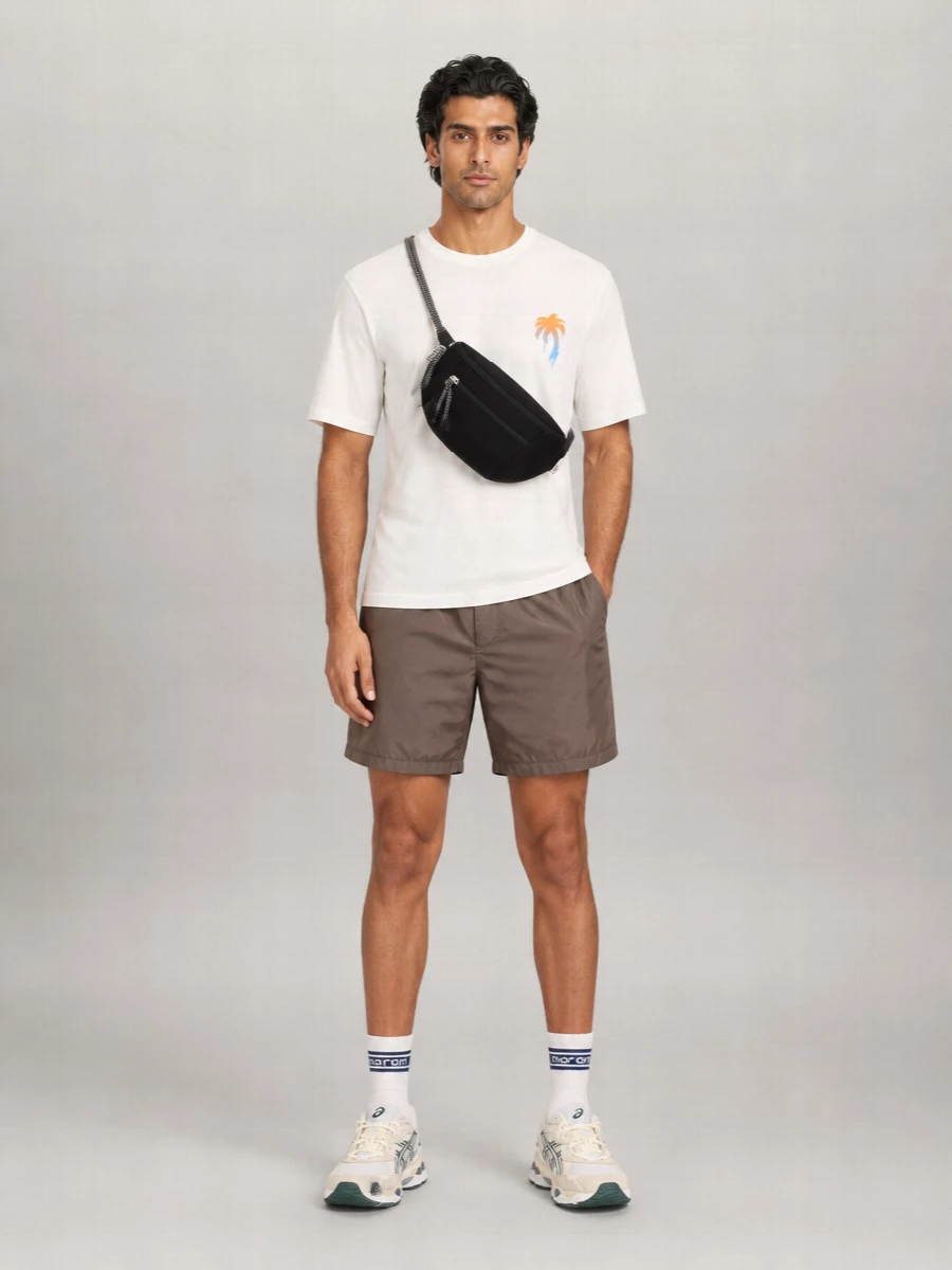Palm Angels Logo-Print Swim Shorts