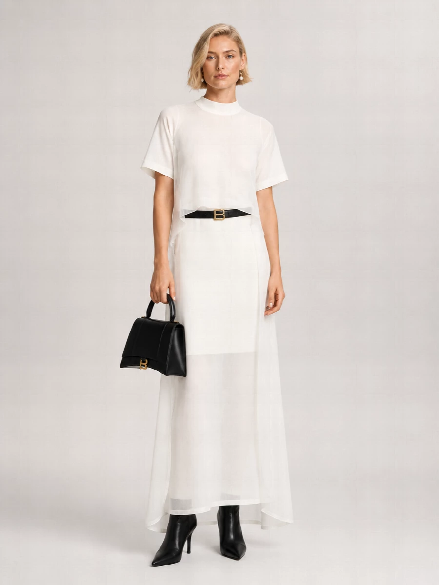 Balenciaga Cotton Blend Maxi Dress