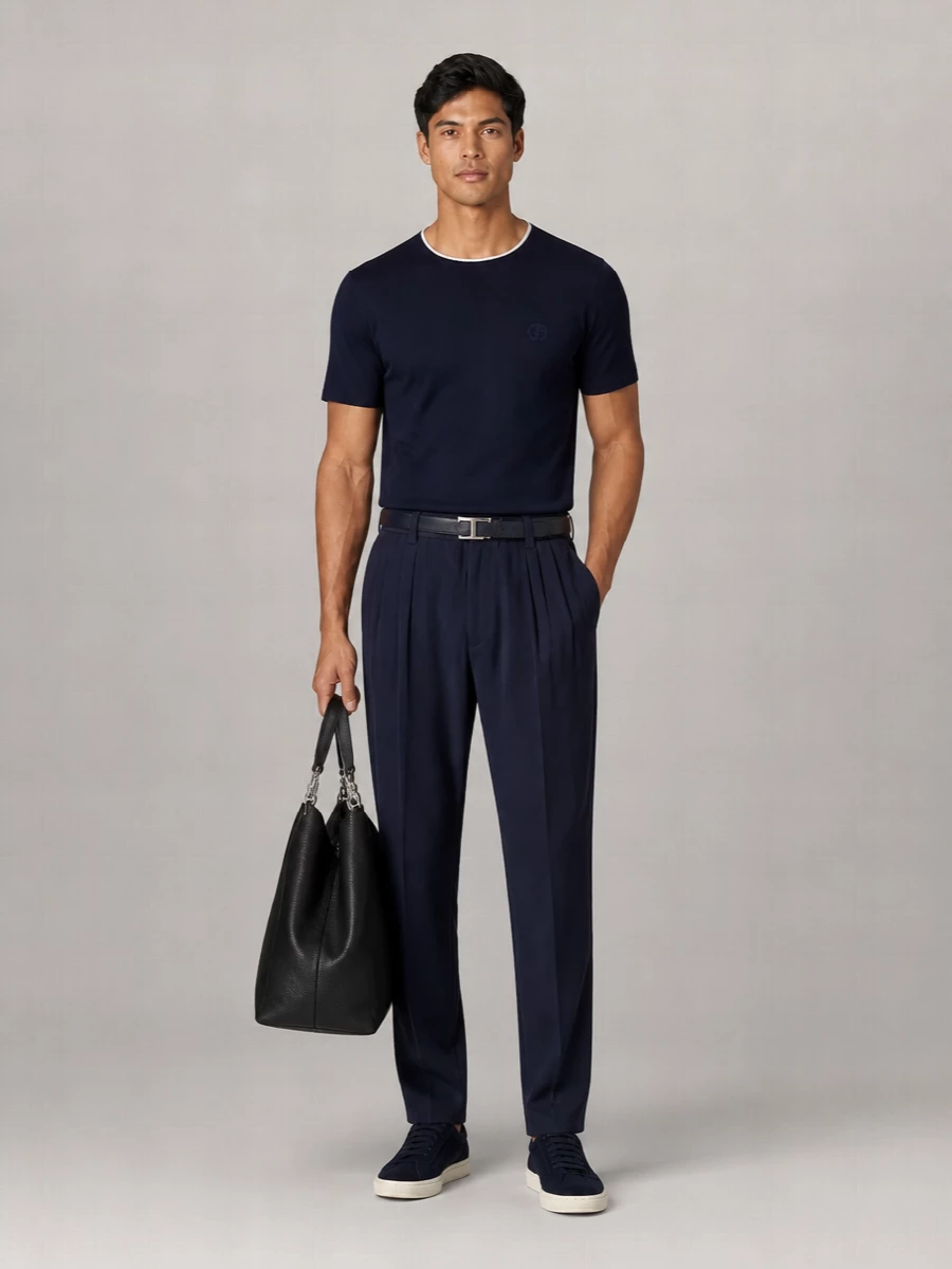 Giorgio Armani Linen Silk Relaxed-Fit Short-Sleeve Crewneck T-Shirt