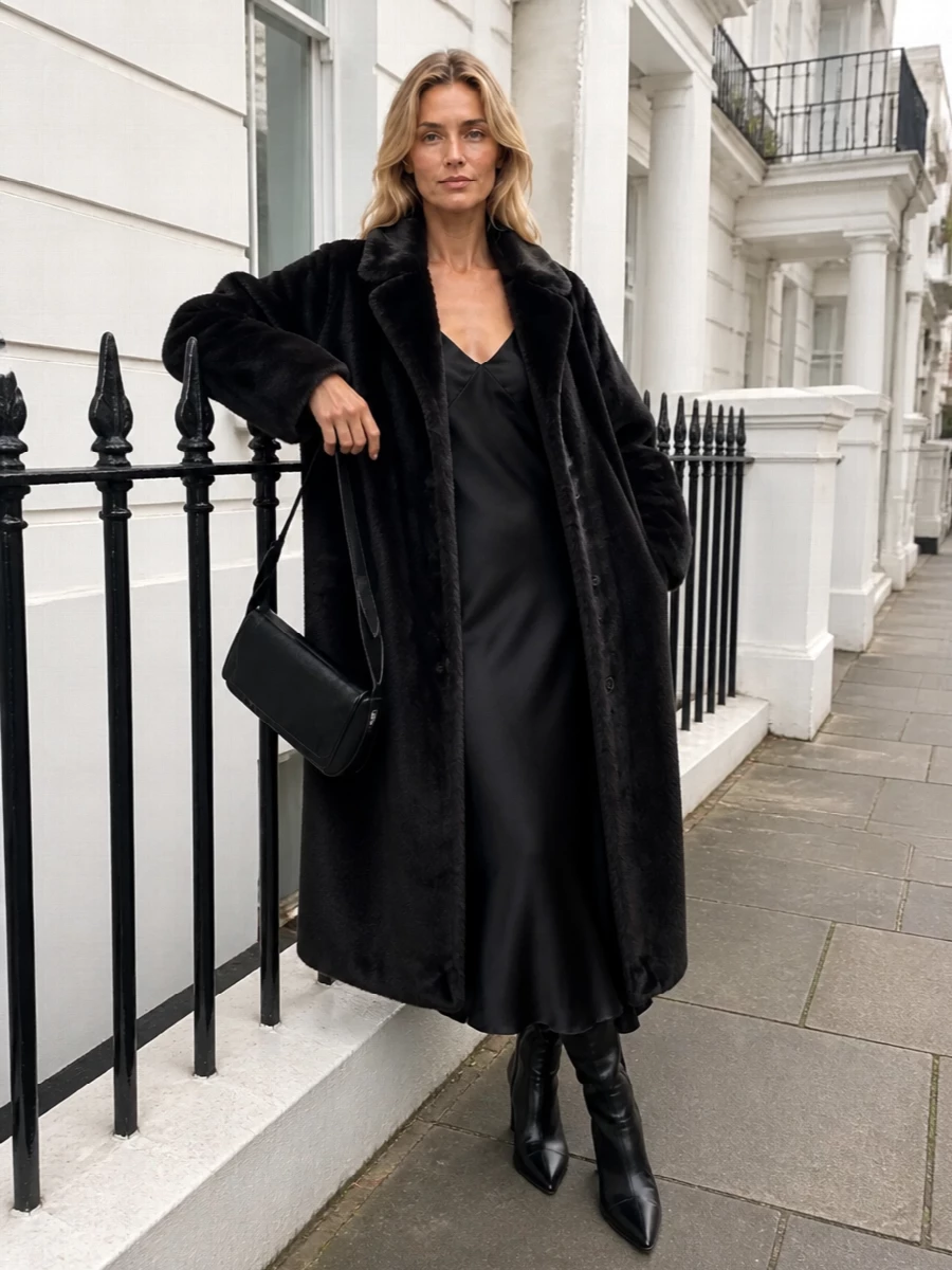 Max mara slip dress margiela coat evening outfit