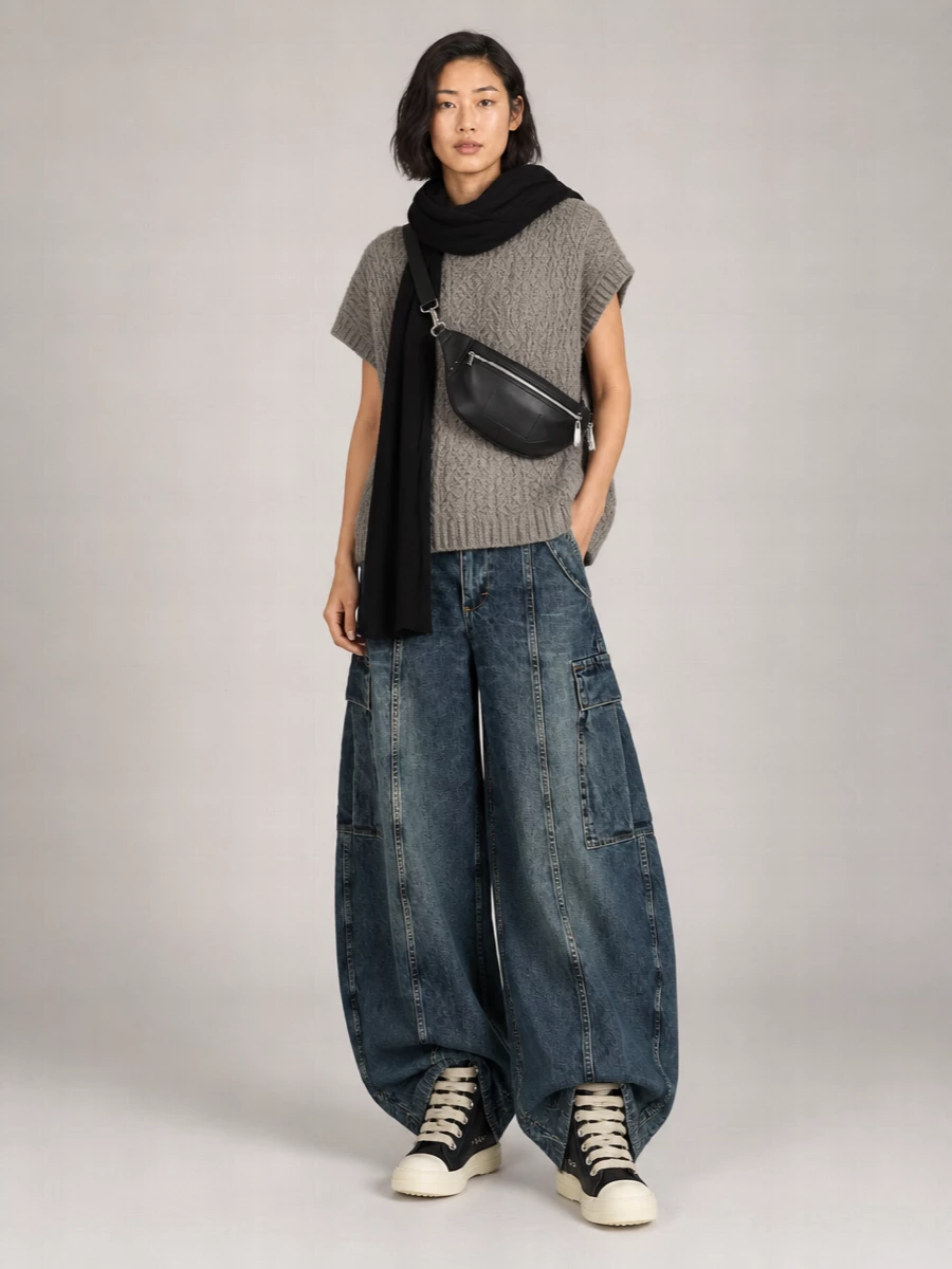 Rick Owens Leather Platform High-Top Sneakers