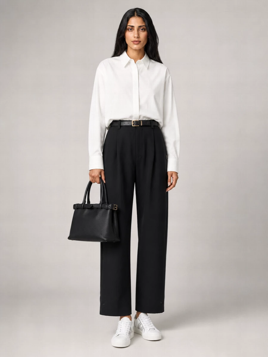 Moncler Genius Wool Blend Pleated Straight-Leg Tailored Trousers