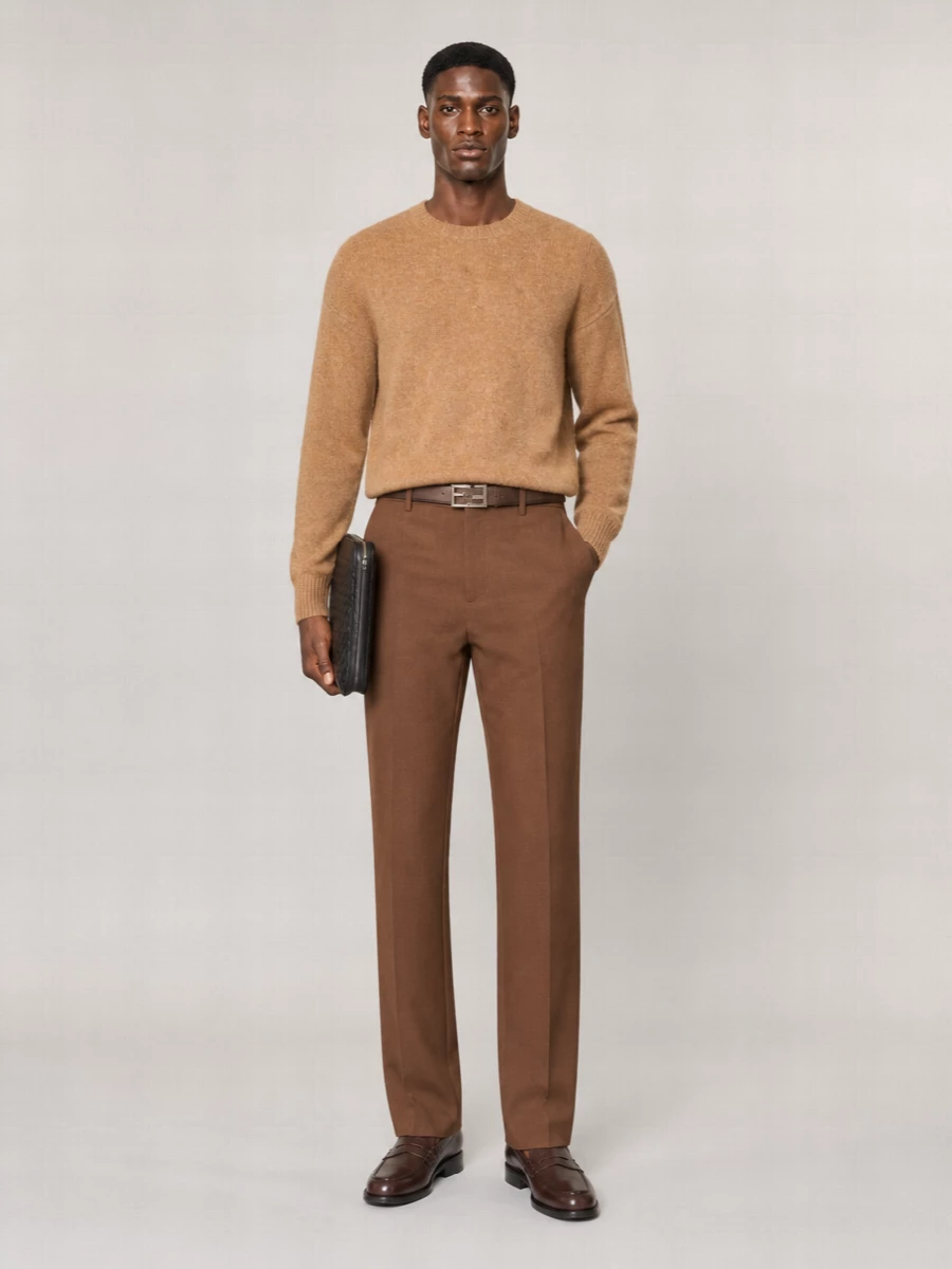 Ami Paris Wool Straight-Leg Trousers