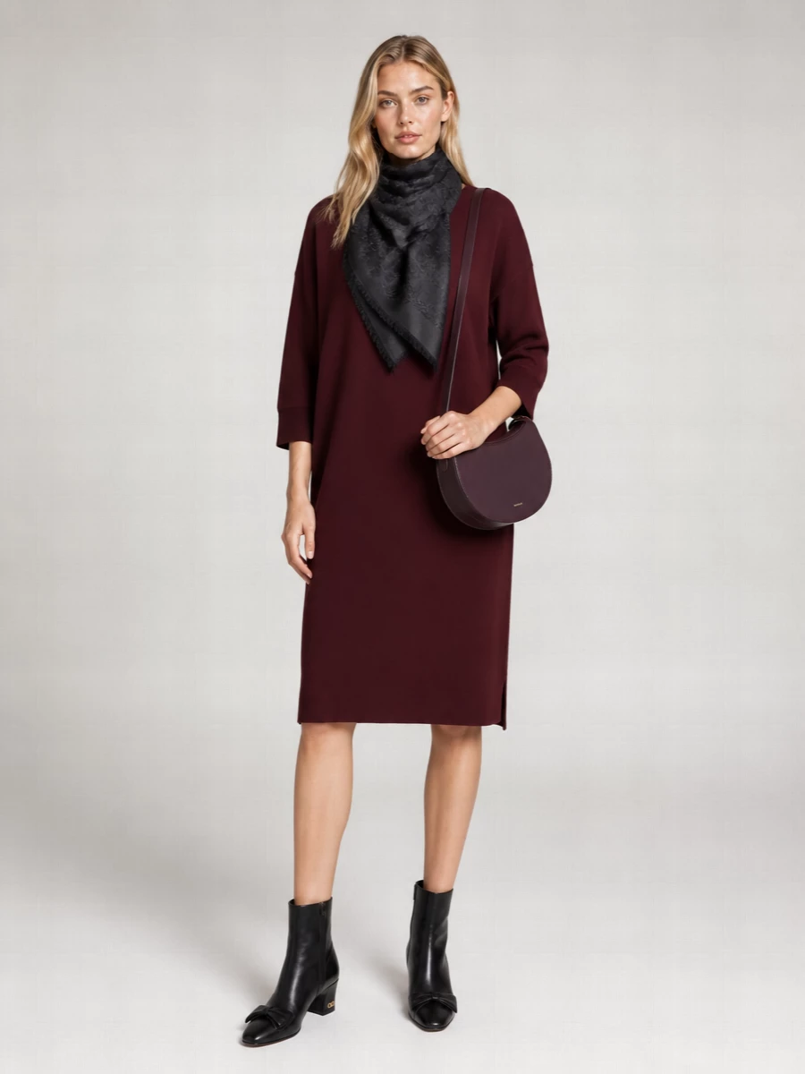 Max Mara Cashmere Wool Jersey Knee-Length Dress
