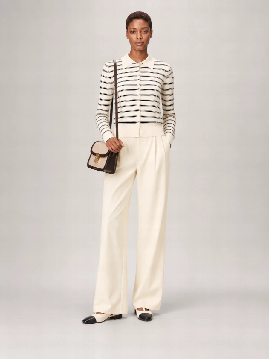 A.p.c. Cotton Striped Collar Cardigan