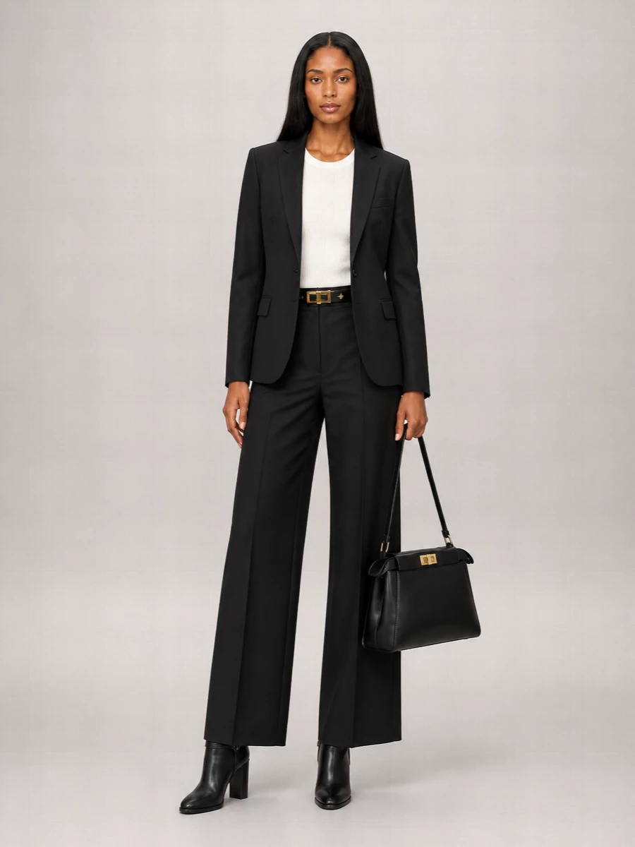 Fendi Virgin Wool Straight-Leg Suit Trousers
