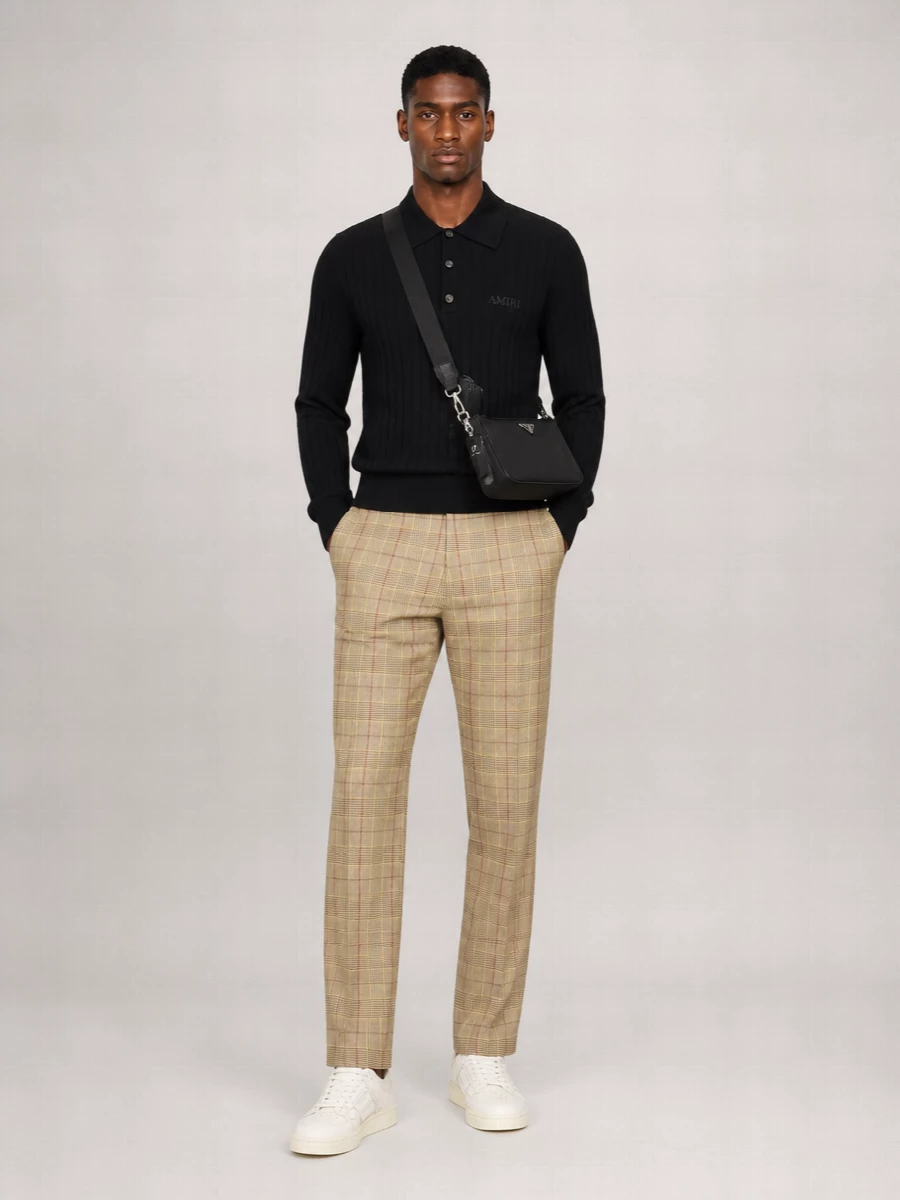 Amiri Cashmere Wool Knit Polo Shirt