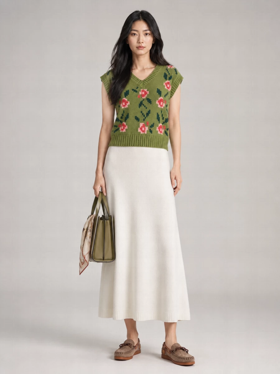 Weekend Max Mara Green Cotton-Blend Vest