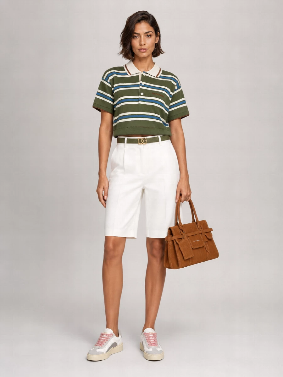 Dsquared2 Striped Knit Polo Top