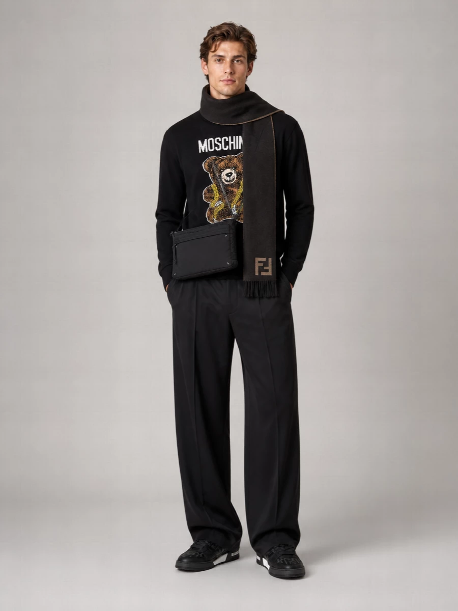 Moschino Virgin Wool Teddy Bear Regular-Fit Crew-Neck Sweater