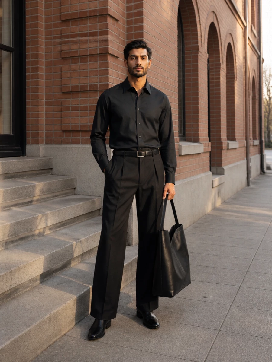 Saint laurent wide leg trousers chelsea boots
