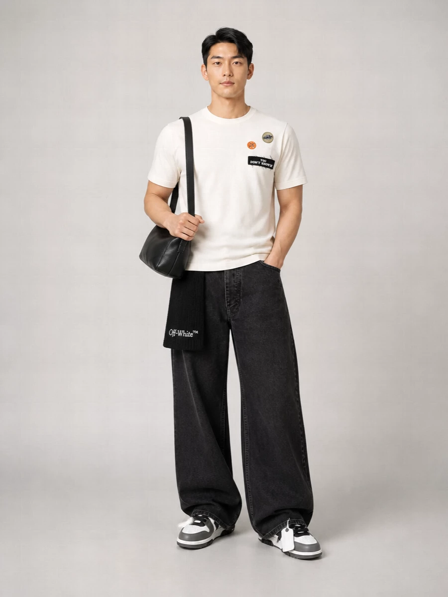 Undercover Cotton Ribbed Crew-Neck Short-Sleeve T-Shirt