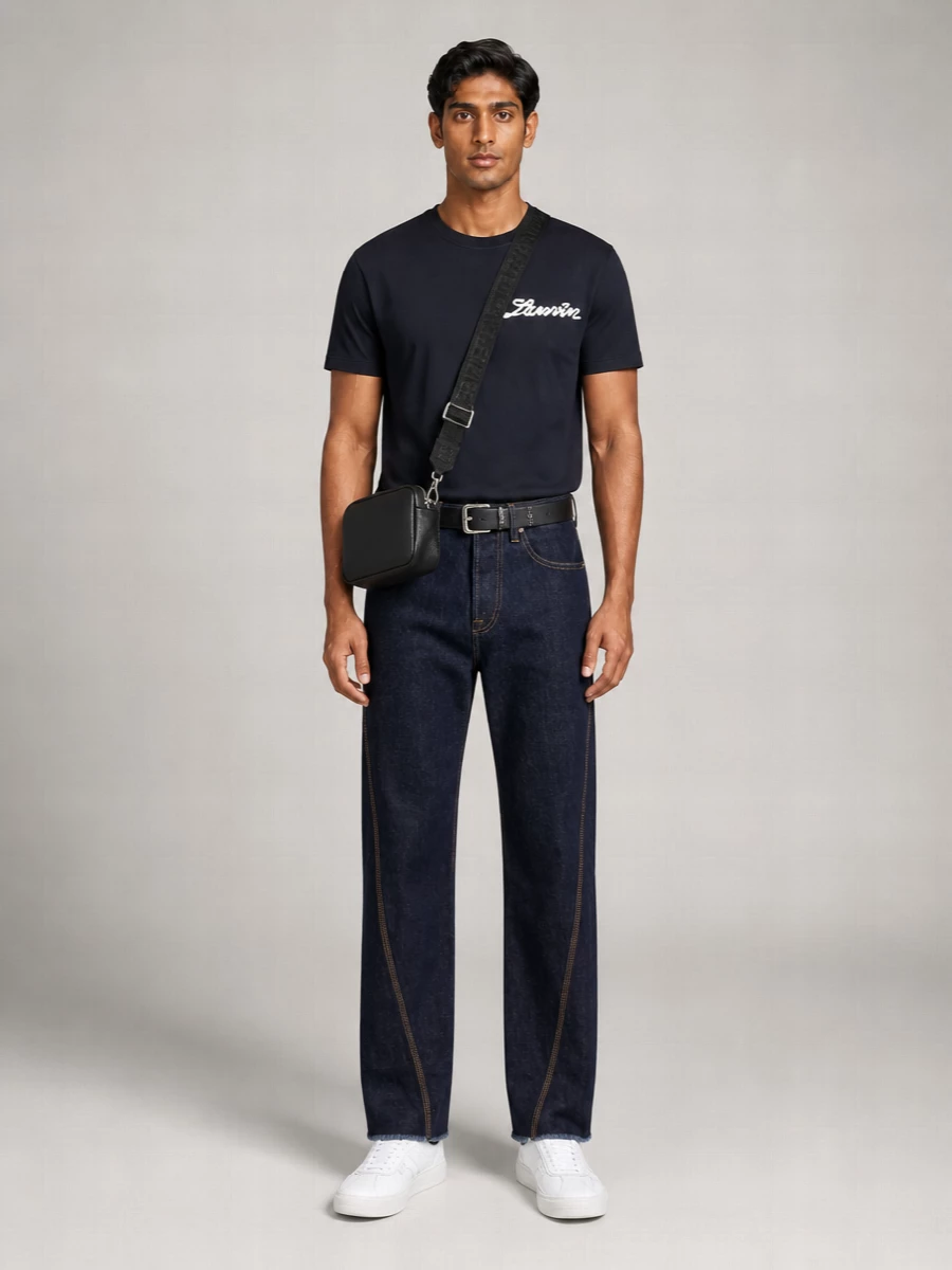 Saint Laurent Lambskin Leather Slim Belt