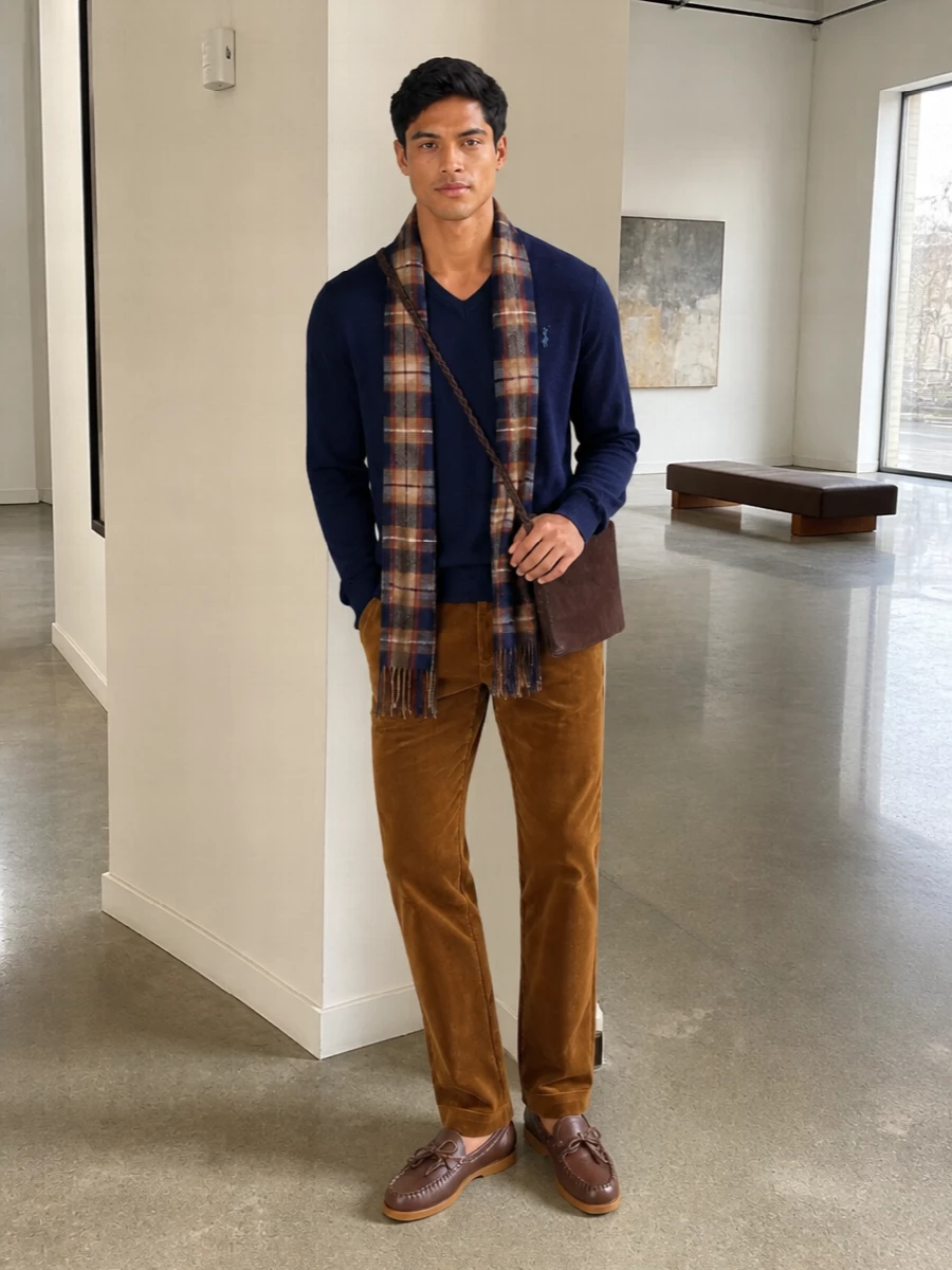 Polo ralph lauren navy sweater corduroy trousers