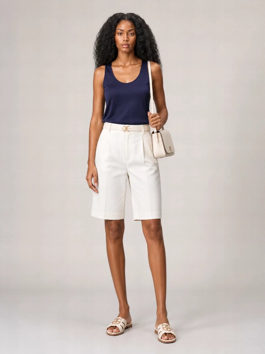 Pinko Sleeveless Scoop Neck Lightweight Fabric Top