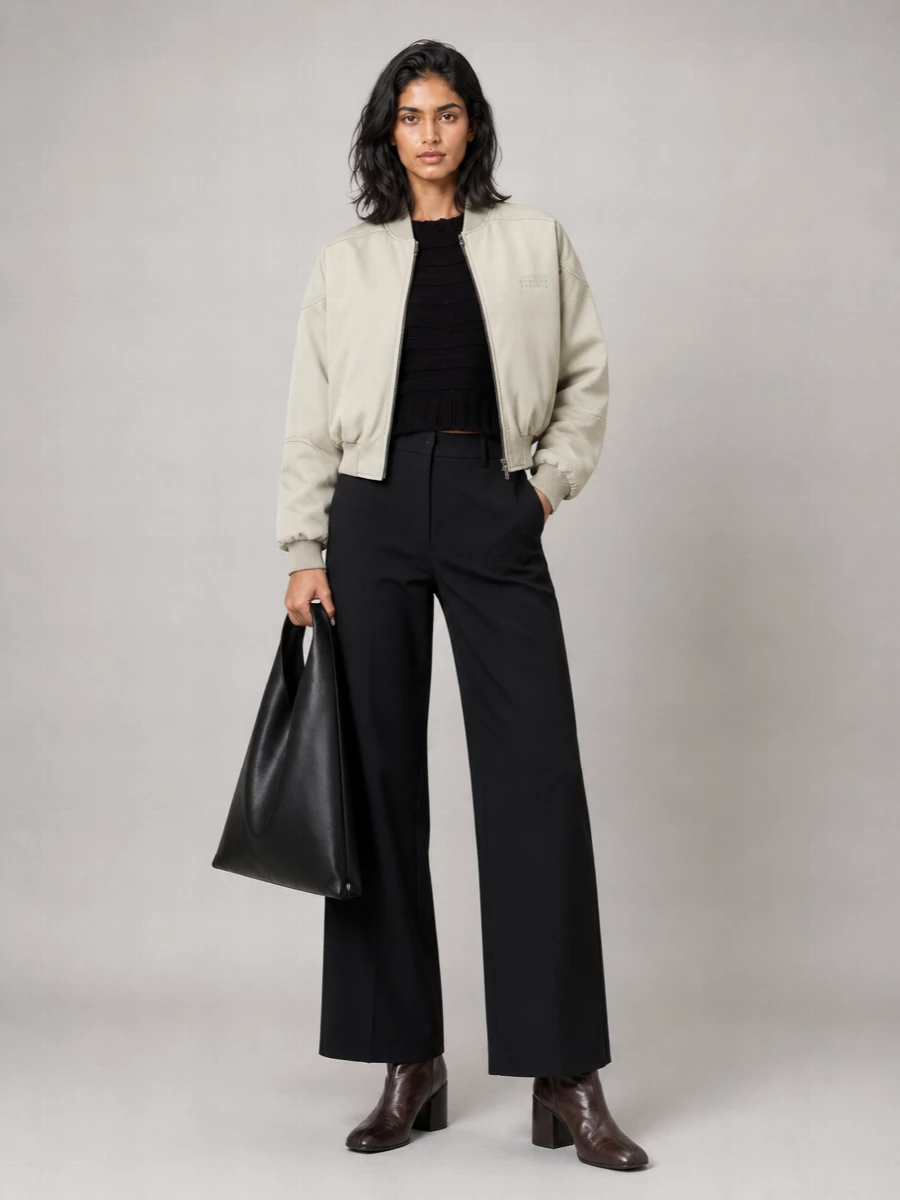 Mm6 Maison Margiela Ribbed Cotton Asymmetric Jacket