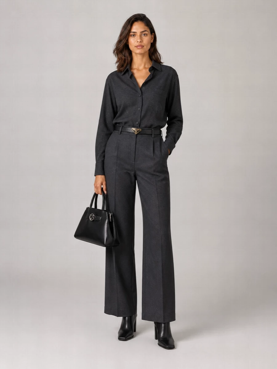 Ambush Virgin Wool High-Rise Pleated Wide-Leg Trousers