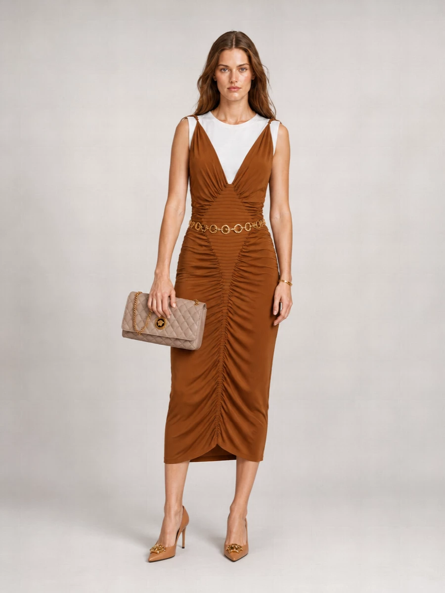 Versace Viscose Jersey Midi Dress