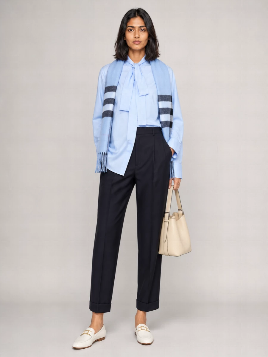 7 For All Mankind cotton tie-neck shirt