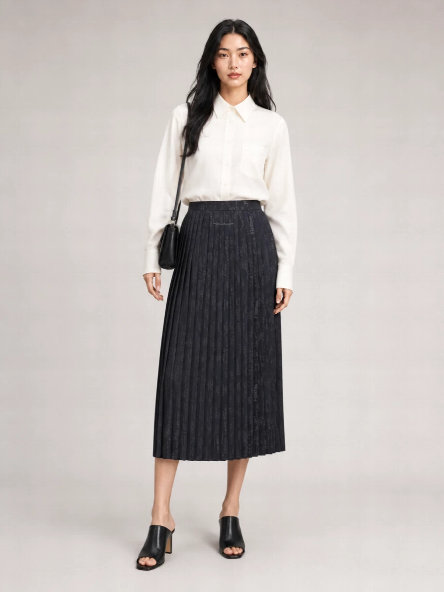 Mm6 Maison Margiela Midi Pleated Skirt