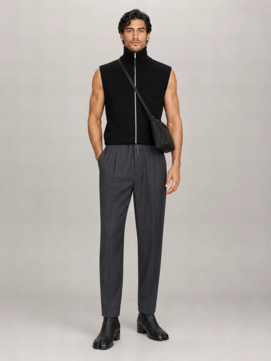 Maison Margiela Ribbed High Neck Sleeveless Jumper