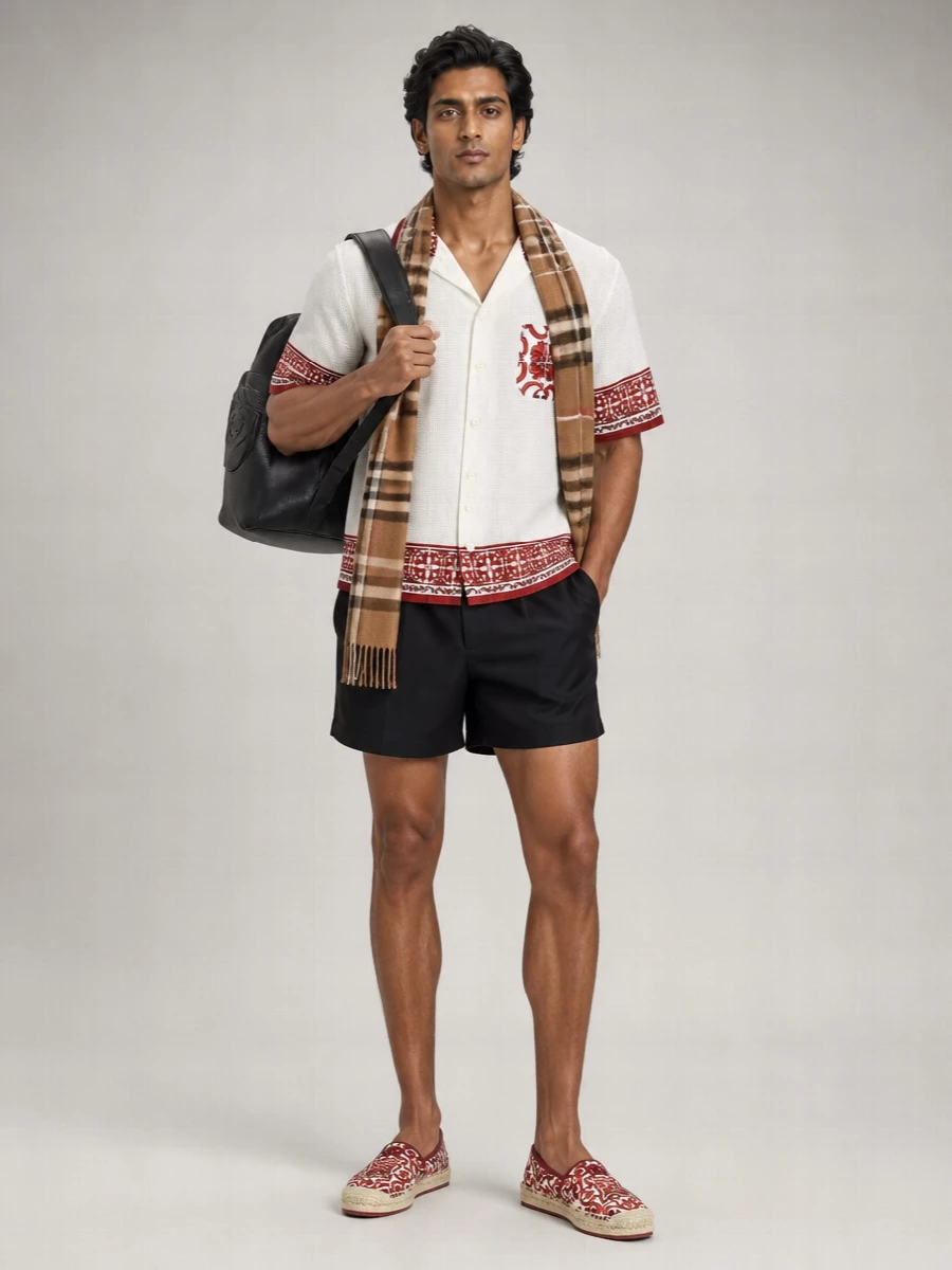 Dolce&Gabbana Silk Printed Short-Sleeve Shirt